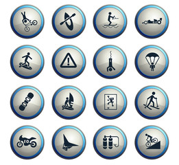 extreme sport icon set