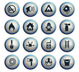 fire brigade icon set