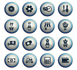flower shop icon set