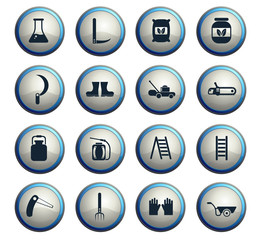 garden tools icon set