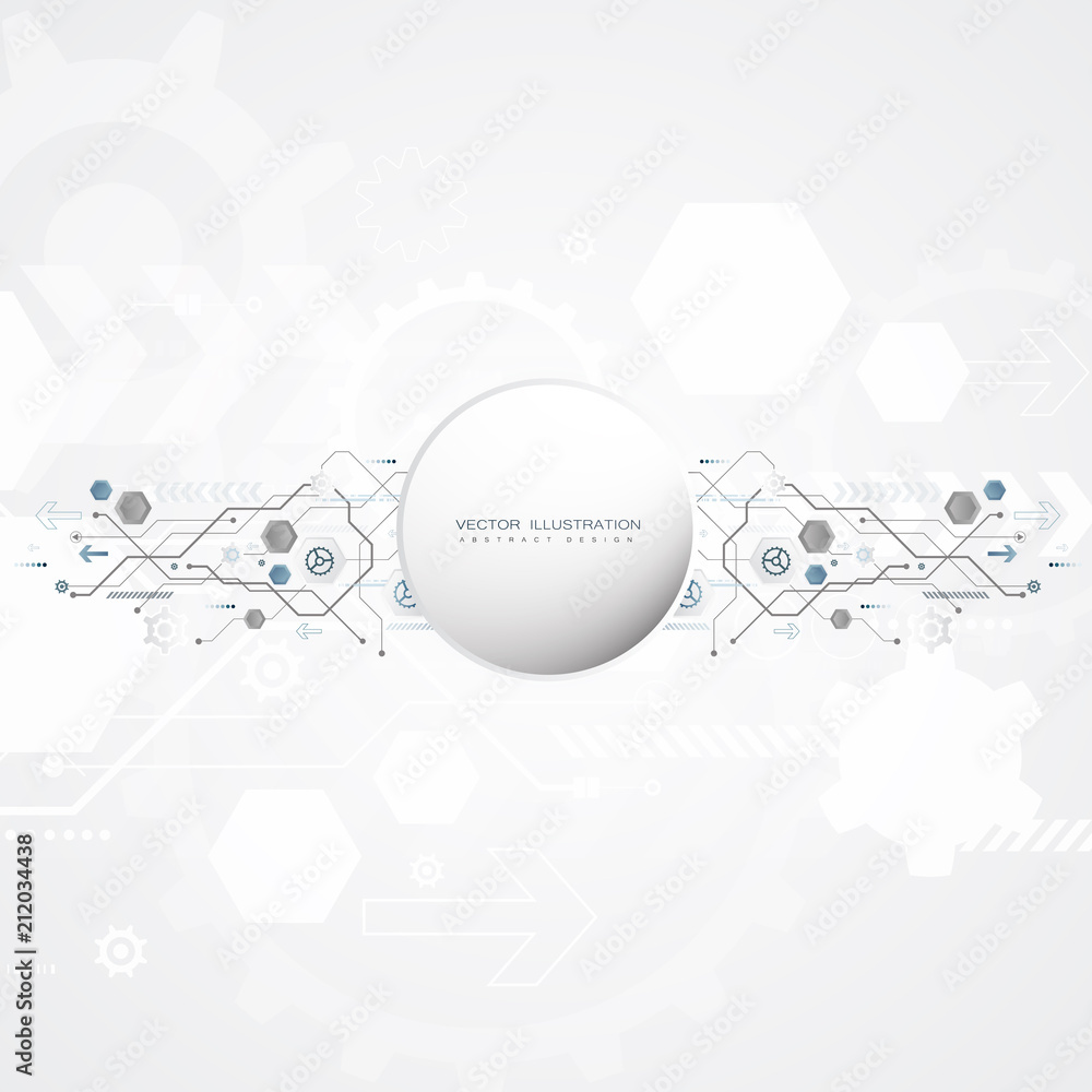 Aufkleber digital technology design blue gear wheel engineering various elements for content network business 