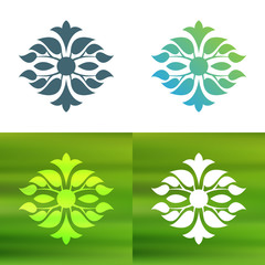 Abstract foliate decoration. Flower symbol.