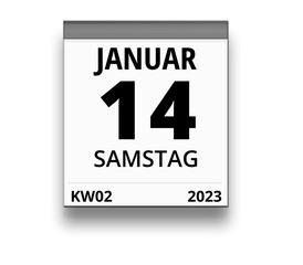 Kalender für Samstag, 14. JANUAR 2023 (Woche 02)