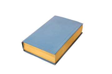 old book in a blue cover