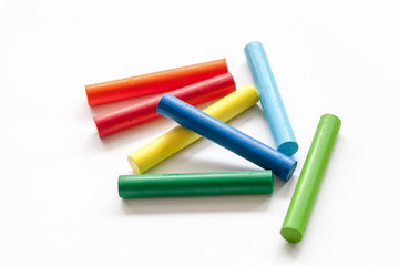 oil pastels on white background