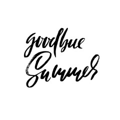 Handwritten calligraphy autumn quote. Modern brush lettering. Typography black and white banner. Vector illustration.