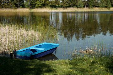 Boat at lakeside
