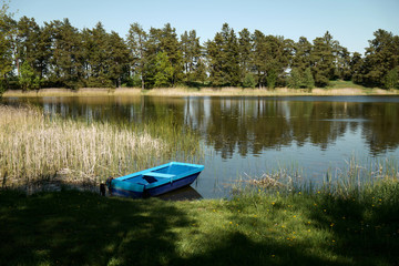 Boat at lakeside