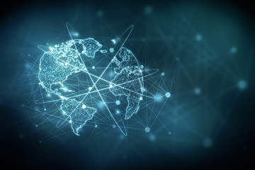 2d illustration world map abstract background