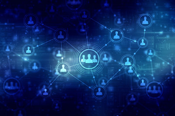 2d illustration Business Network 