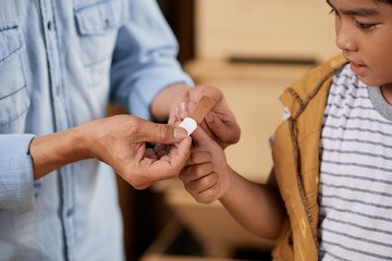 Applying band-aid