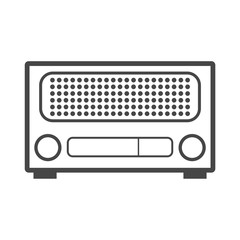 Fototapeta premium Antique radio on white background, Retro radio icon