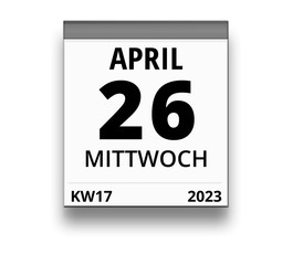 Kalender für Mittwoch, 26. APRIL 2023 (Woche 17)