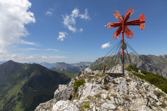 summit of leobner mauer, peak in the mountain range hochschwab, styria,austria
