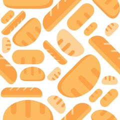 Bread Seamless pattern bakery product flat design