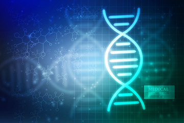 2d render of dna structure, abstract background