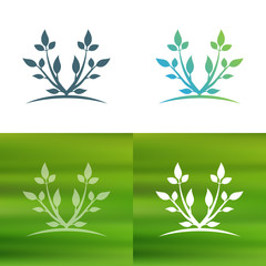 Abstract flower logo. Foliate decorative element.