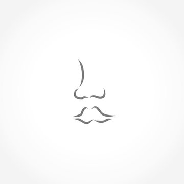face lips nose icon vector