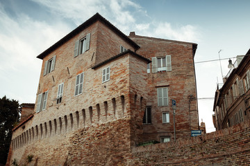Fototapeta na wymiar Fermo town view with old houses, Italy