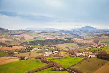 Fototapeta na wymiar Rural panorama of Italian countryside