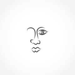 face nose lips eye icon vector