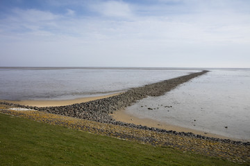Wellenbrecher an der Küste, Nationalpark Schleswig-Holsteinisches Wattenmeer, Sylt, Nordfriesische Insel, Nordfriesland, Schleswig-Holstein, Deutschland, Europa