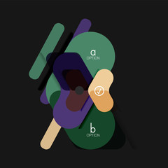 Flat design geometric infographics, arrow shape vector sticker or label, price tags, offer promotion badge, icon design, paper style layout for data graphic visualization step by step process, for