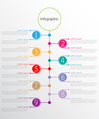 Vector infographic templates used for detailed reports. All 9 topics.