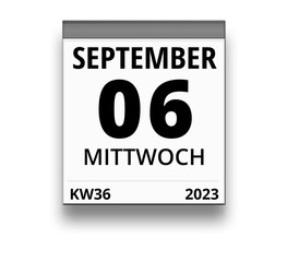 Kalender für Mittwoch, 6. SEPTEMBER 2023 (Woche 36)