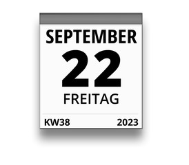 Kalender für Freitag, 22. SEPTEMBER 2023 (Woche 38)