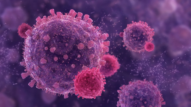 Virus cells abstract 3D render