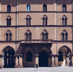 Obraz premium old buildings in bologna - visiting the city of culture - travel destination - italy - bella italia.