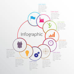 Vector infographic templates used for detailed reports. All 9 topics.