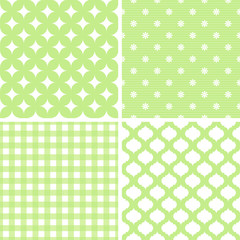 Mint different vector seamless patterns