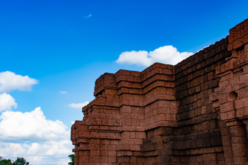 The Pyramid remains in Thailand made of laterite bricks at Kao klang nok in Si Thep Historcal Park ...