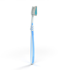 blue toothbrush close up 3d render on a white background