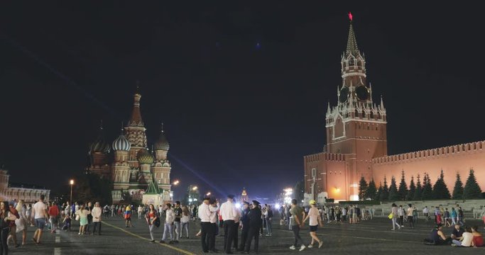 Tourists and supporters on the Red Square in Moscow, 2018 World Cup, Russia