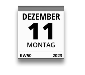 Kalender für Montag, 11. DEZEMBER 2023 (Woche 50)