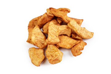 Dried apple slices  isolated on white background