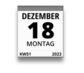 Kalender für Montag, 18. DEZEMBER 2023 (Woche 51)