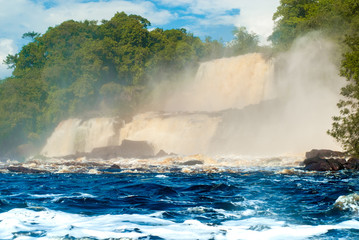 Wadaima Waterfall in Laguna de Canaima, Venezuela