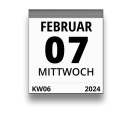 Kalender für Mittwoch, 7. FEBRUAR 2024 (Woche 06)