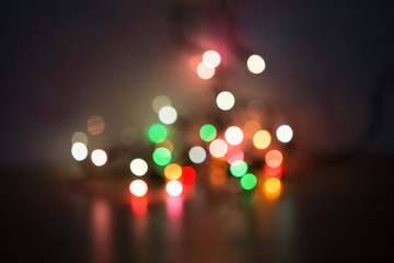 Blurred abstract background lights, beautiful Christmas light in concept vintage retro style background.