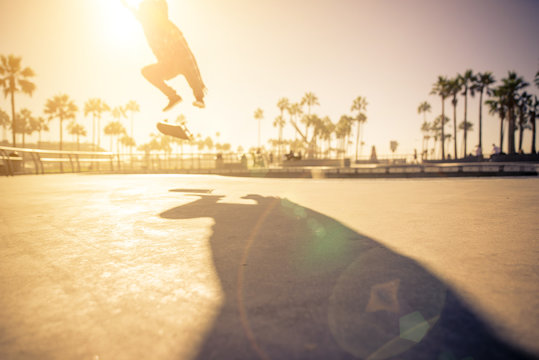 Skater in action in Los angeles