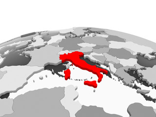 Obraz premium Italy on grey globe