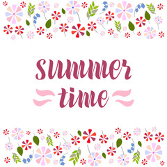 Hand drawn lettering phrase Summer time