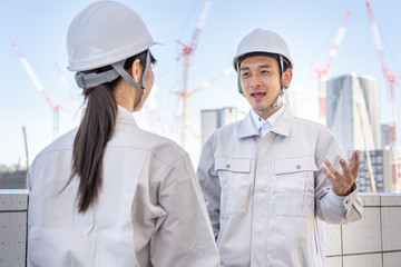 portrait of asian engineer in construction site