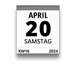 Kalender für Samstag, 20. APRIL 2024 (Woche 16)