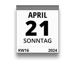 Kalender für Sonntag, 21. APRIL 2024 (Woche 16)