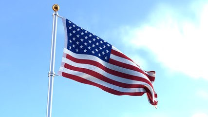 Waving American Flag - n.04 - 3d Rendering